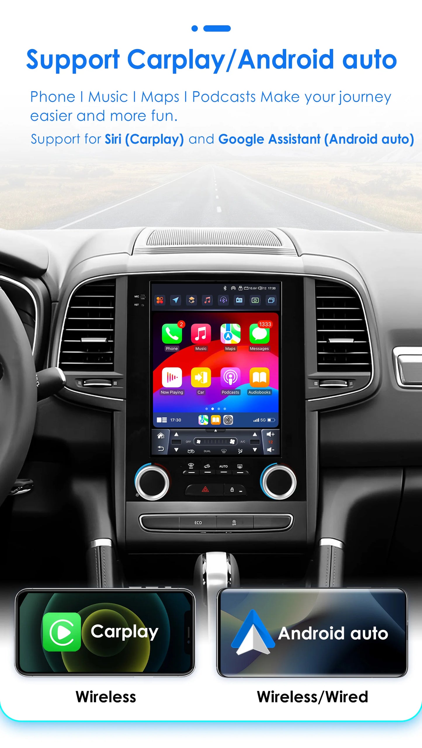Autoradio Android 13 da 9,7" con doppio DIN per Renault Megane 4/Koleos/Samsung SM6/Talisman 2017-2019