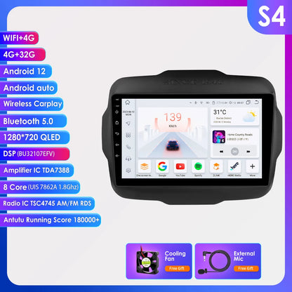 Autoradio 2DIN da 9" con Android 13 per Jeep Renegade 2016-2020