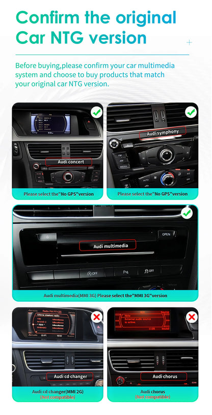 10.25" CarPlay Android 13 Radio for Audi A4 A5 B8 S4 S5 2009-2016