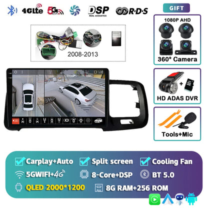 Autoradio Android 14 con CarPlay 9" 2Din per Volvo S60/V60 2011-2020