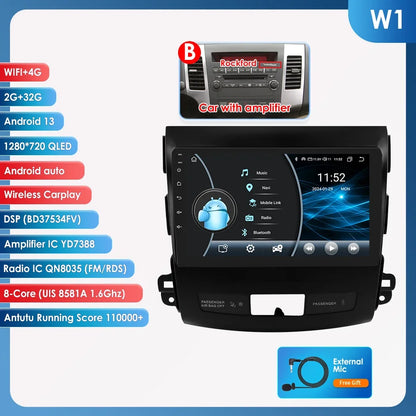 Car radio 9" 2 DIN for Mitsubishi Outlander 2005-2011