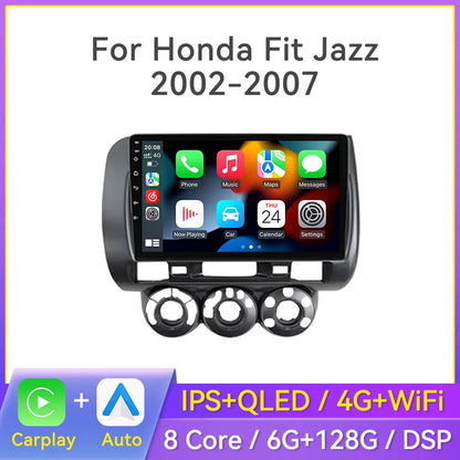 Stereo Honda Fit Jazz 2002 to 2007 9" Android 10.0, Double Din GPS