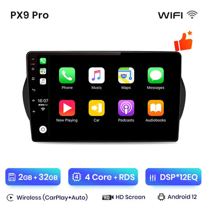 CarPlay 9" AWESAFE for Fiat Fiorino and Citroen Nemo