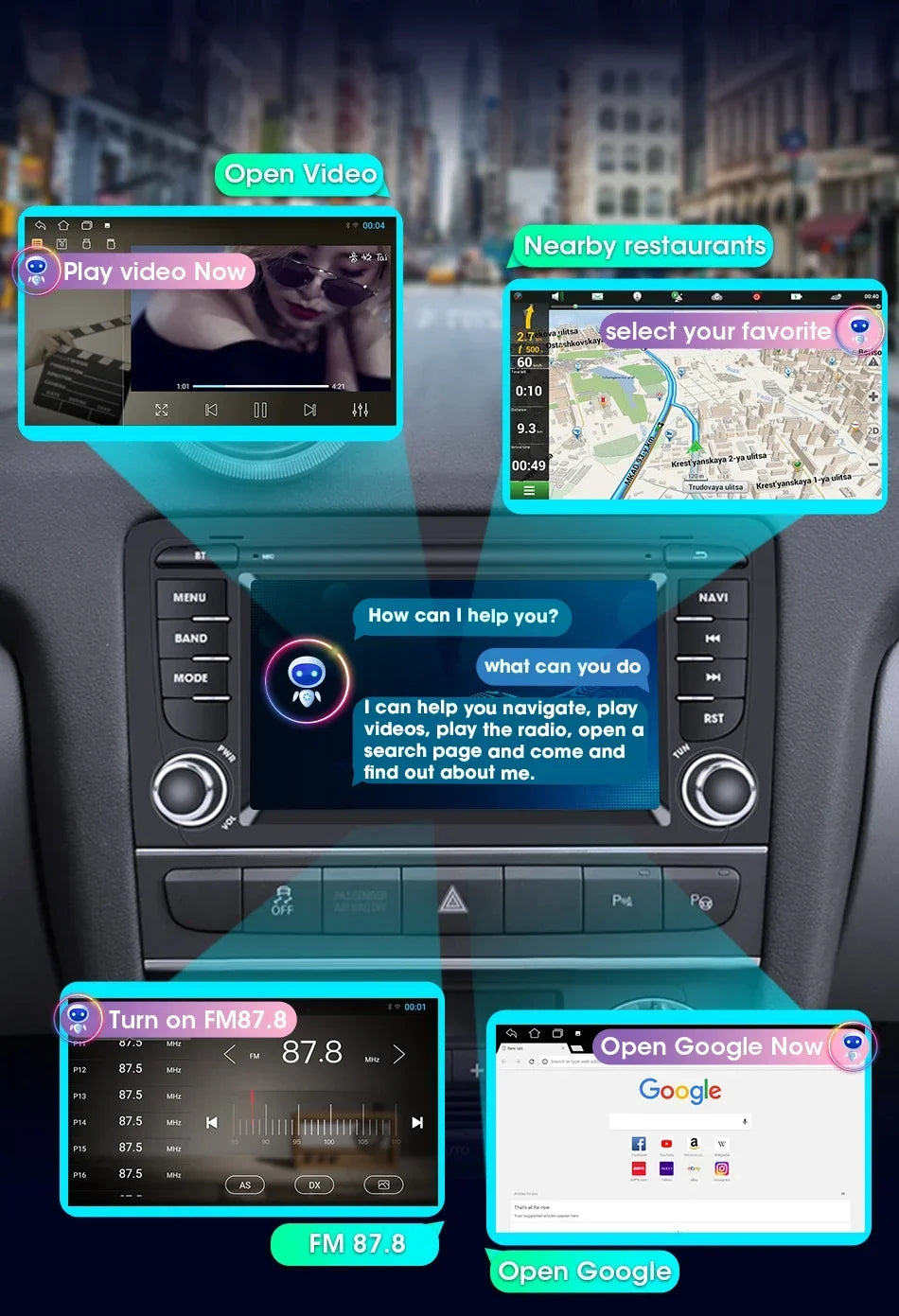 A3 Navigator: Radio 7" Android CarPlay AutoRadioCanario