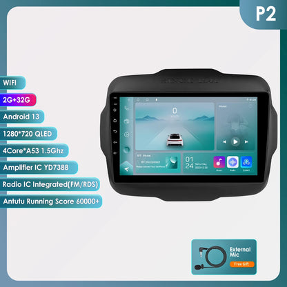 Autoradio 2DIN da 9" con Android 13 per Jeep Renegade 2016-2020