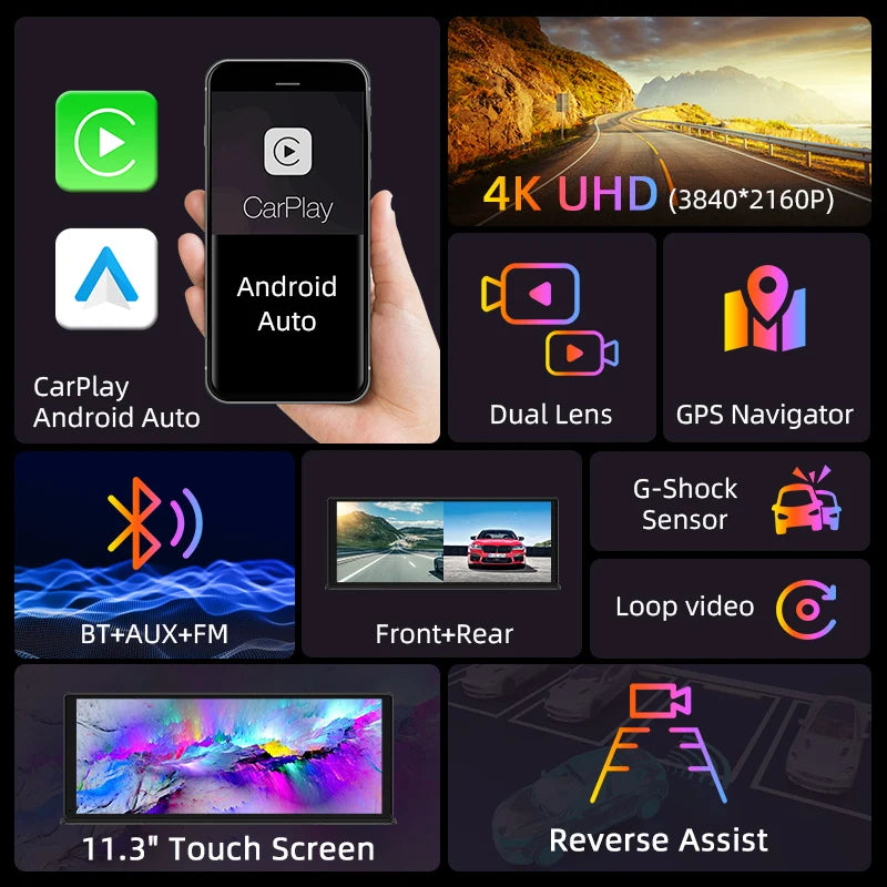 DVR de Coche 11.3" con Carplay AutoRadioCanario