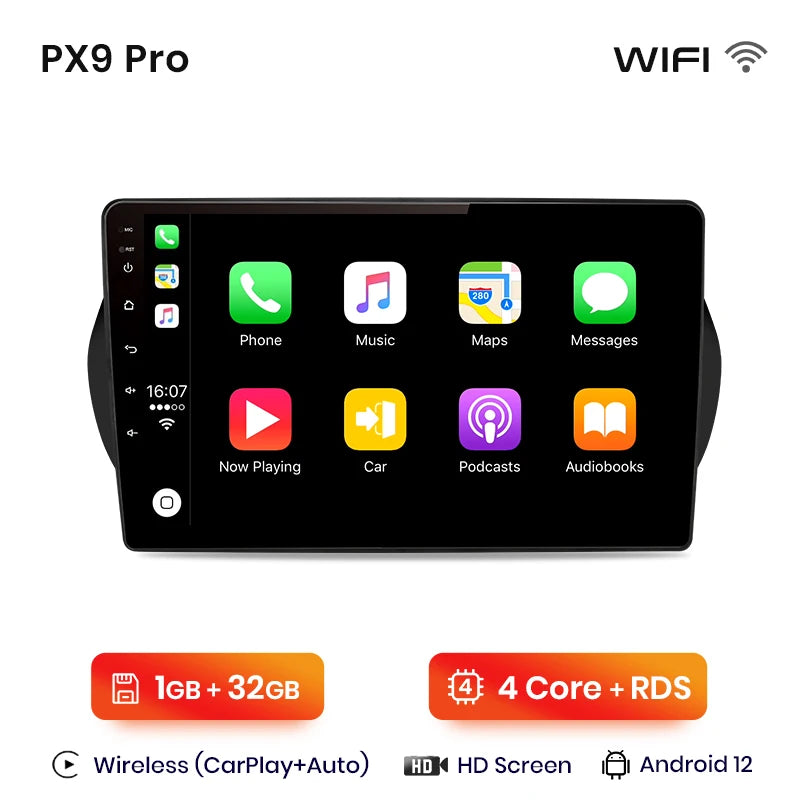 CarPlay 9" AWESAFE for Fiat Fiorino and Citroen Nemo