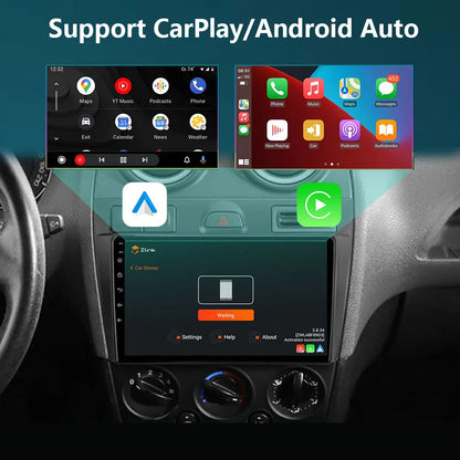 Radio Android 12 CarPlay, 9" 2 Din per Ford Fiesta MK6 2002-2008