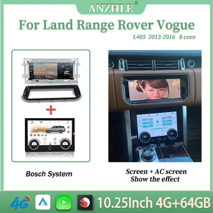 Android 13 10.25" 1 Din car radio for Range Rover Vogue/Sport 2013-2017