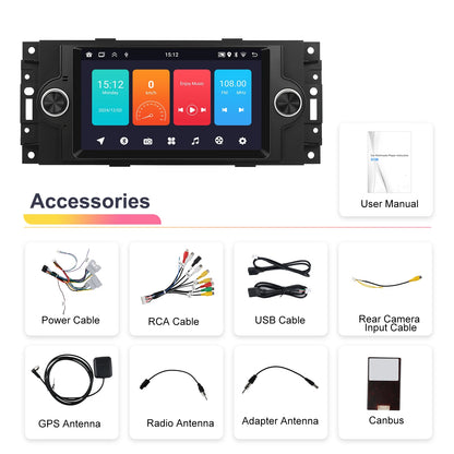 Autoradio 2DIN da 7" per Jeep Cherokee, Dodge e Chrysler 2004-2008