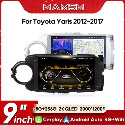 Autoradio GPS Android CarPlay Toyota Yaris 2012-2017 da 9"