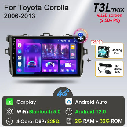 9" 2DIN Android Car Stereo for Toyota Corolla 2006-2012