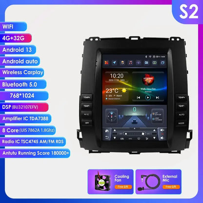 Autoradio Android 13 da 9,7" Double Din per Land Cruiser Prado 120 / Lexus GX470 2002-2009