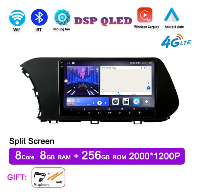 Lettore autoradio Android 14 da 9" per Hyundai I20 2021-2022 GPS