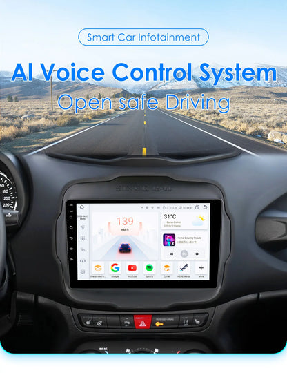 Autoradio 2DIN da 9" con Android 13 per Jeep Renegade 2016-2020