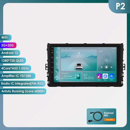 9" 2DIN Android 13 Car Stereo for VW T-Roc T-Cross Polo 2018-2021