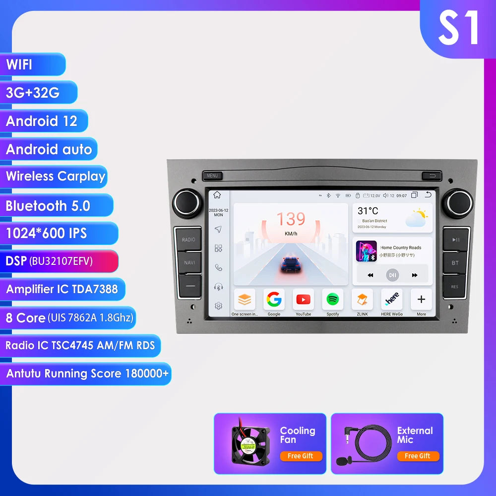 Autoradio da 7" per Opel Astra H/J 2004-2010 Corsa C/D 2004-2013