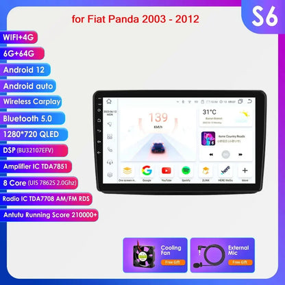 Autoradio GPS Android CarPlay da 9" per Fiat Panda 2003-2012