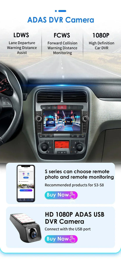 CarPlay e Android Auto 7" per Fiat Grande Punto 2007-2012