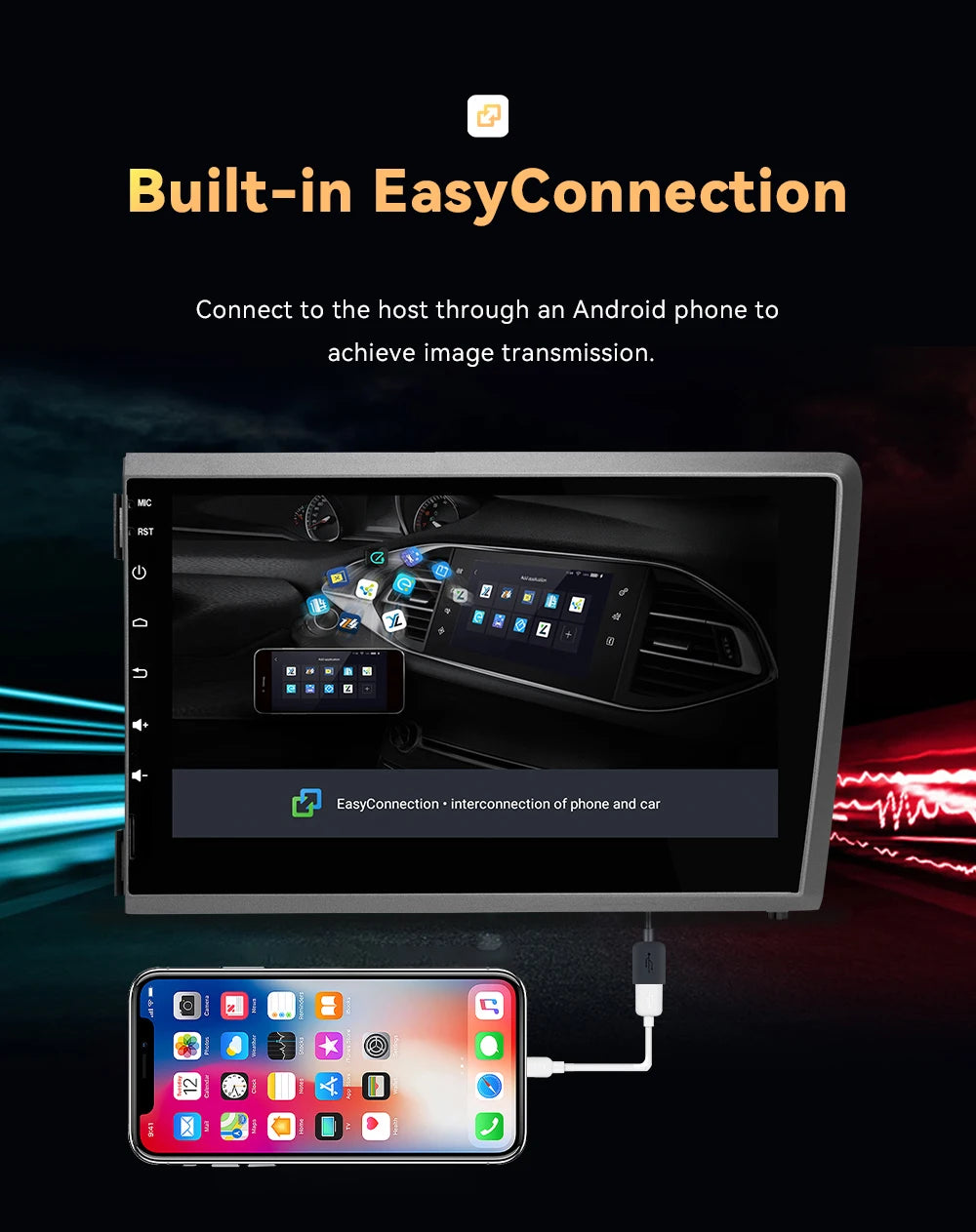 Multimedia Radio 8" 2Din Android 13 for Volvo S60 V70 XC70 XC90 2000-2004