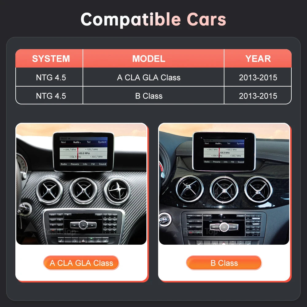 Schermo multimediale One Din da 10,25" per Mercedes-Benz AB CLASS 2013-2015