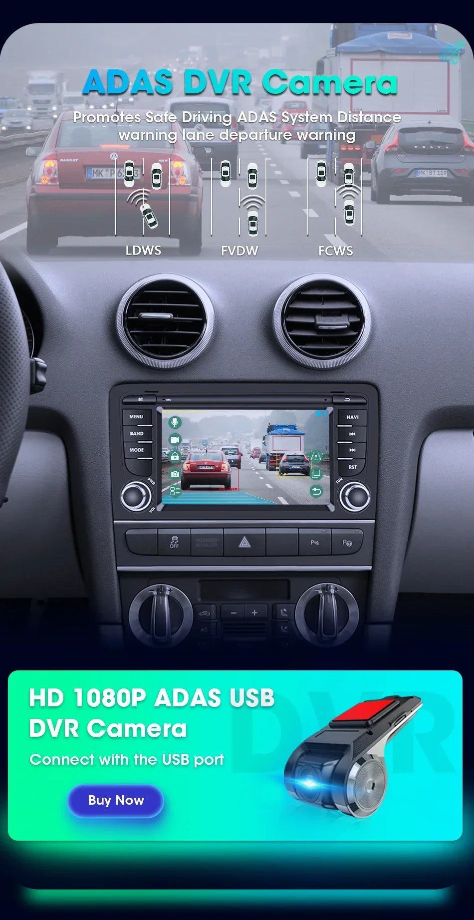 A3 Navigator: Radio 7" Android CarPlay AutoRadioCanario