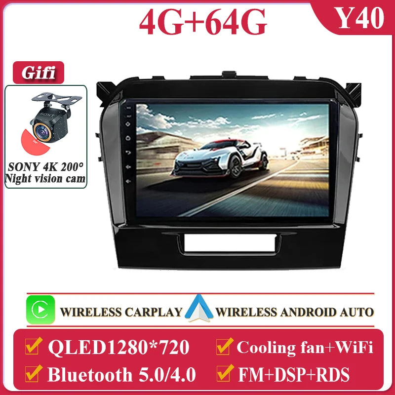 Autoradio Android da 9" per Suzuki Vitara 2017-2020, GPS e CarPlay