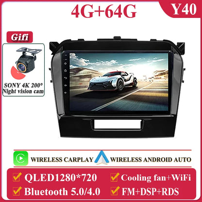 Autoradio Android da 9" per Suzuki Vitara 2017-2020, GPS e CarPlay