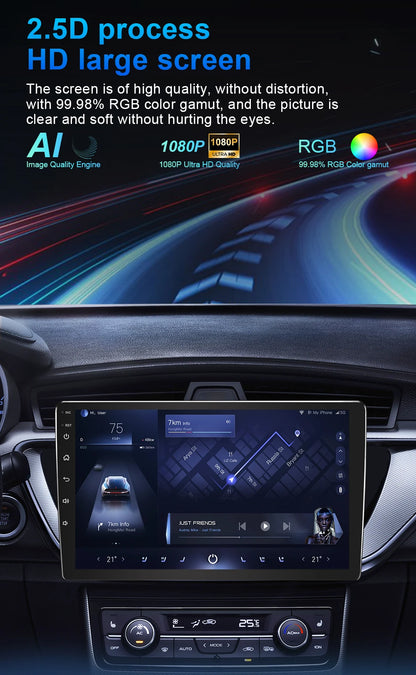 Autoradio Android 10.2" 1 Din para Renault Latitude y Renault Laguna - CarPlay, 5G Wifi, Mirror Link