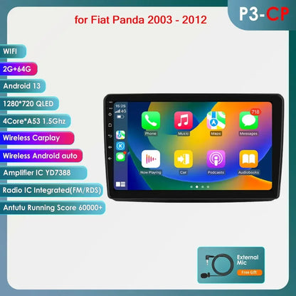 Autoradio GPS Android CarPlay da 9" per Fiat Panda 2003-2012