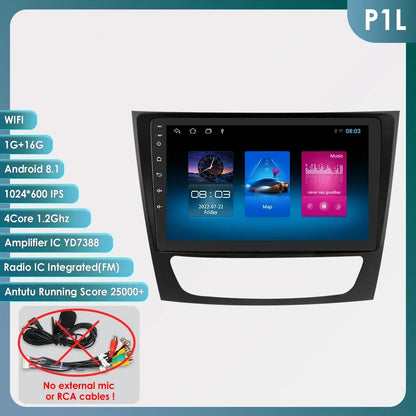 Autoradio Android 12, 9" para Mercedes E-class 2002-2009