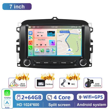 7" 2DIN Car Stereo for Fiat 500L 2013-2019 with CarPlay and Android Auto