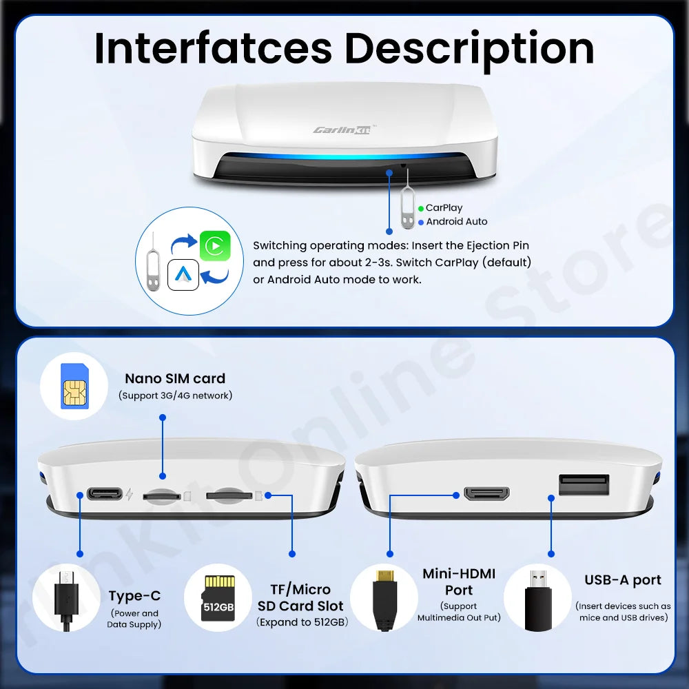 Carlinkit UHD 10.1" Android 13 para Coche AutoRadioCanario