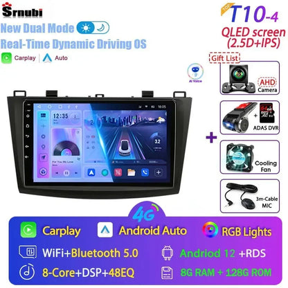 Stereo Mazda 3 2009-2013, 9" Android 12 Double Din, GPS Navigation