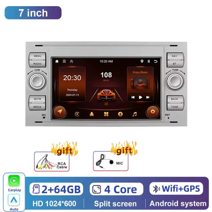 Autoradio 7" Double Din per Ford Kuga 2008-2011 - CarPlay, Android Auto, GPS e riproduzione multimediale