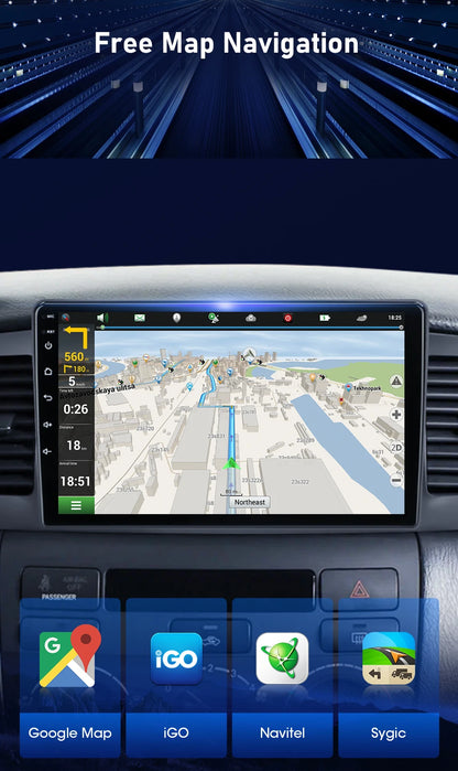 Android 12 9" 2DIN Car Stereo for Toyota Corolla 2000-2004 - CarPlay, GPS &amp; More