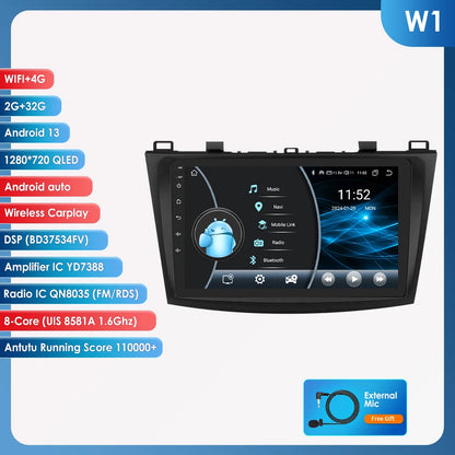 Android 9" Double Din car radio for Mazda 3 2010-2013