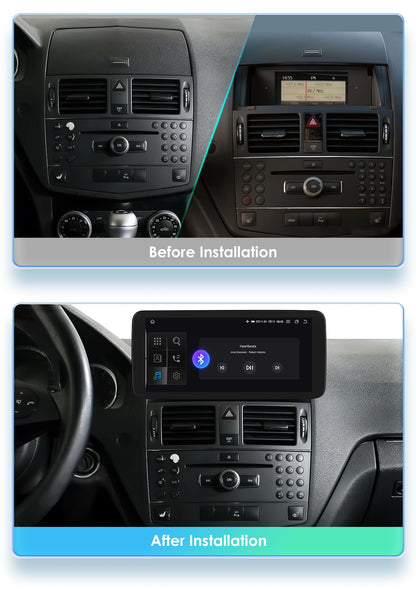 Autoradio 10.25" 2 Din Android CarPlay per Mercedes-Benz Classe C W204 S204 2008-2010