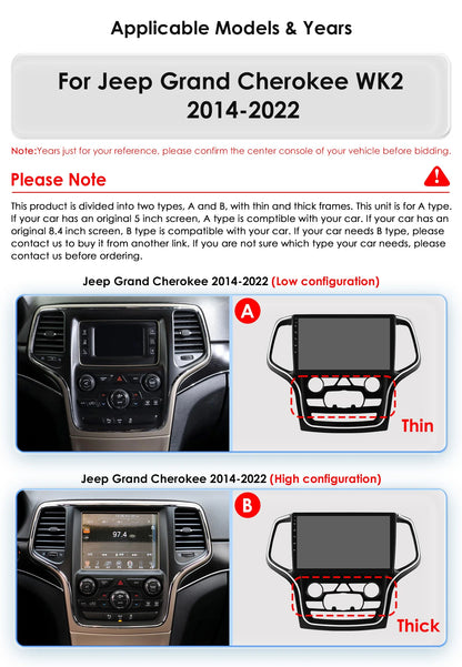 Hizpo 10.1" 2DIN CarPlay Android 13 per Jeep Grand Cherokee 2014-2022