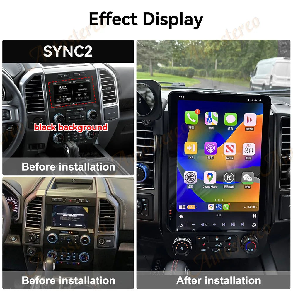 Tesla Style Car Radio 14.4" 2 Din Ford F150 2015-2021