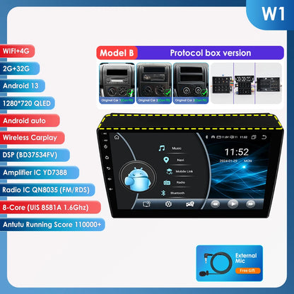Android 9" CarPlay DSP per Fiat Ducato, Citroen Jumper, Peugeot Boxer