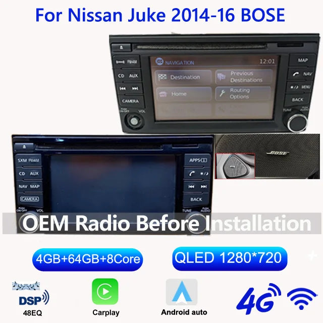 GPS Radio 9" Nissan Juke 2010-2019 DSP 8-Core
