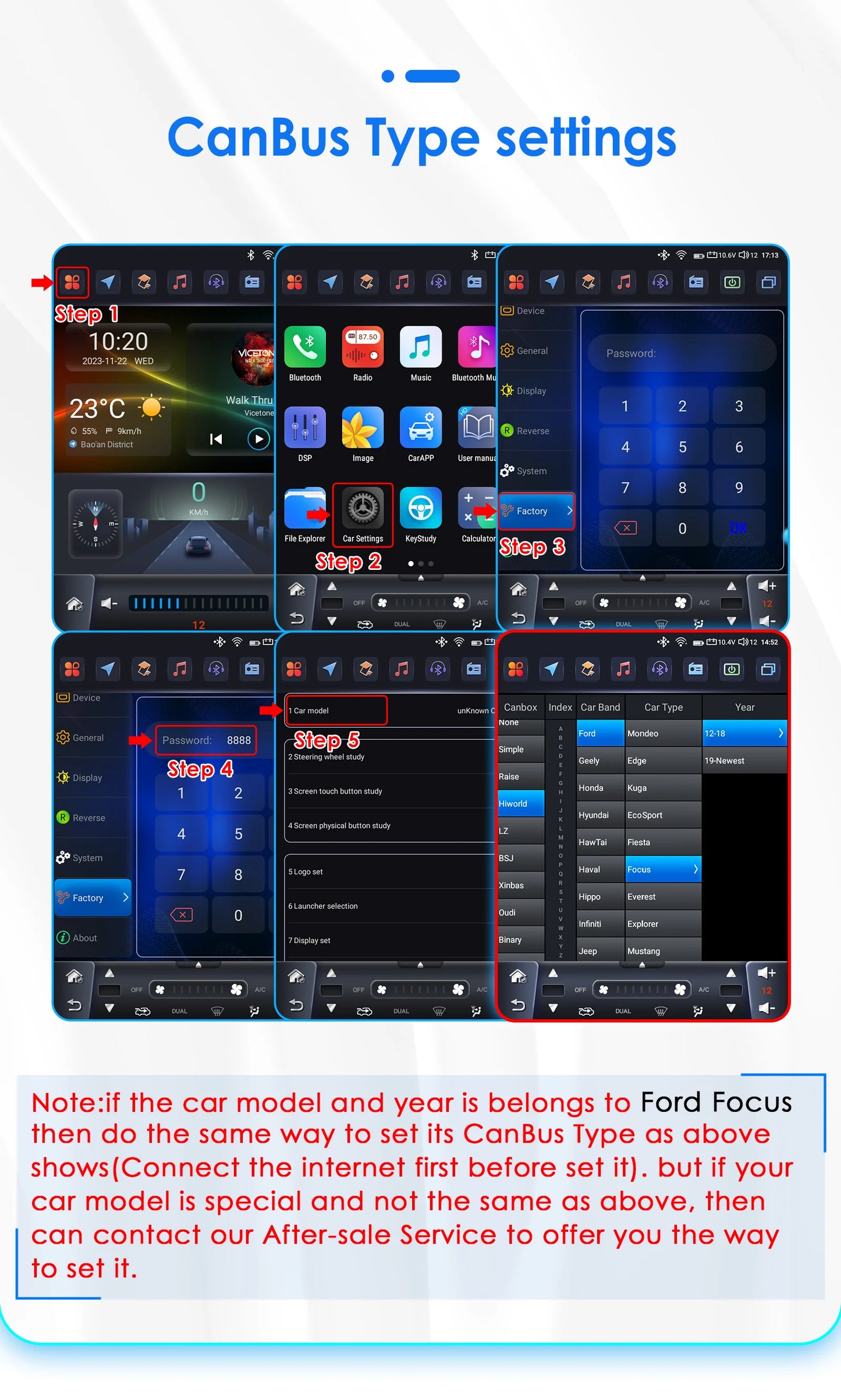 Autoradio 9.7" 2Din Android 13 para Ford Focus 2011-2019