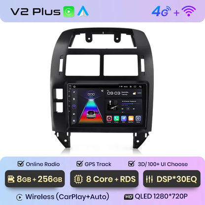 Junsun Double Din 9" Android Radio per VW Polo 2001-2009 con CarPlay e GPS
