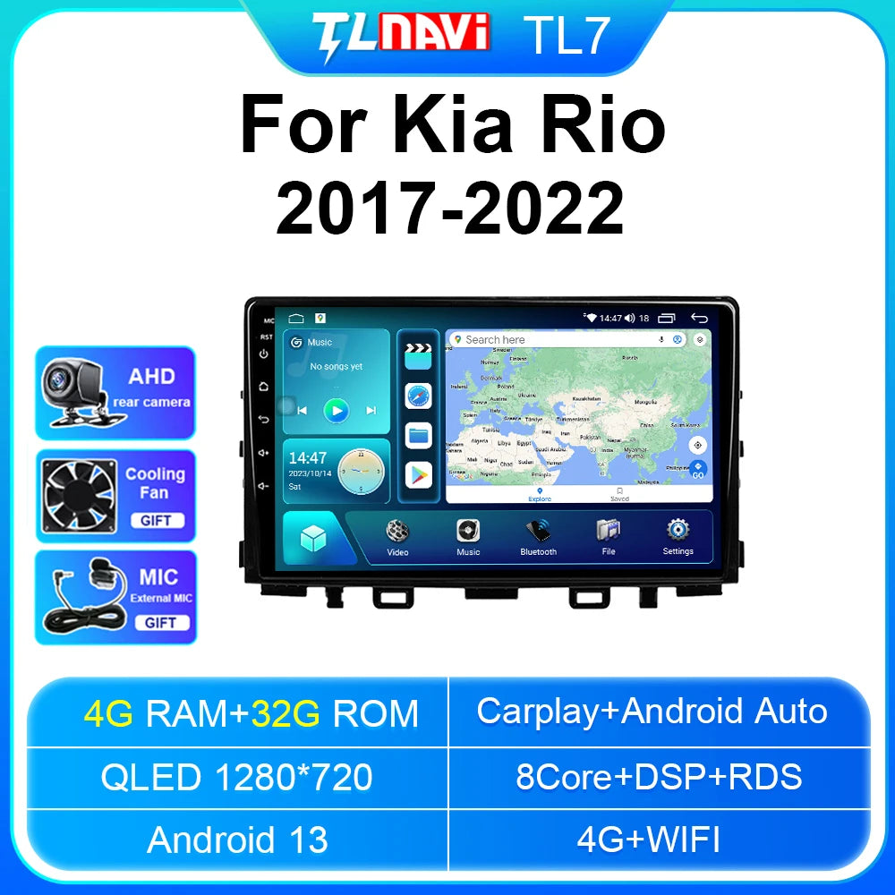 Autoradio stereo Android Auto da 9" per Kia Rio 2017-2022