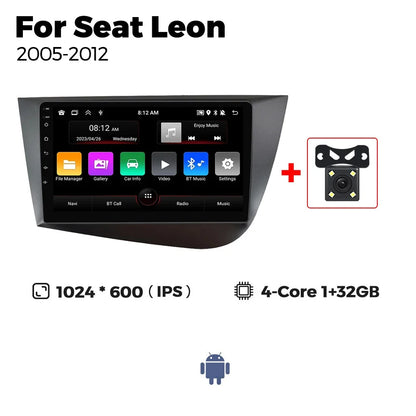 Autoradio Android 2DIN da 9" per Seat Leon 2005-2012