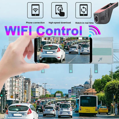 Telecamera DVR per auto WiFi 4K, controllo APP e monitor di parcheggio