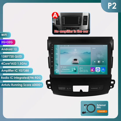 Car radio 9" 2 DIN for Mitsubishi Outlander 2005-2011