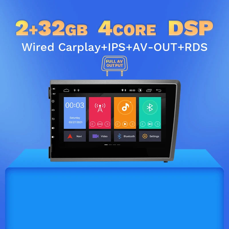Multimedia Radio 8" 2Din Android 13 for Volvo S60 V70 XC70 XC90 2000-2004