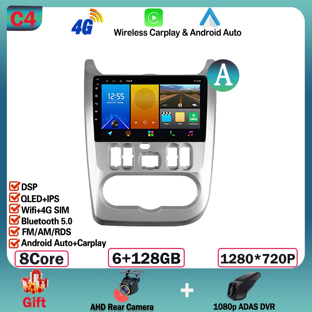 Android 13, 9" One Din, per Dacia Duster 2009-2015